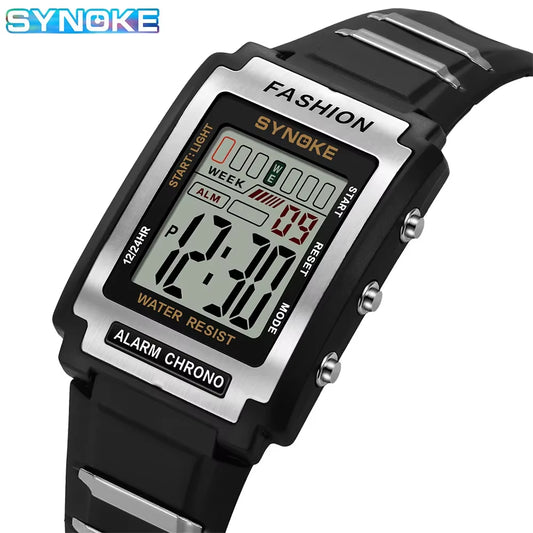 Men Rectangular Sports Electronic Watch