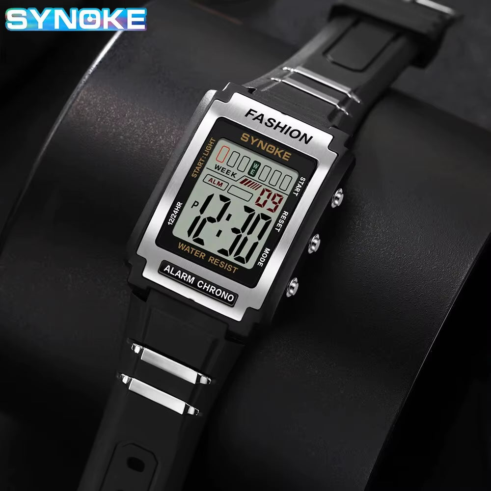 Men Rectangular Sports Electronic Watch 